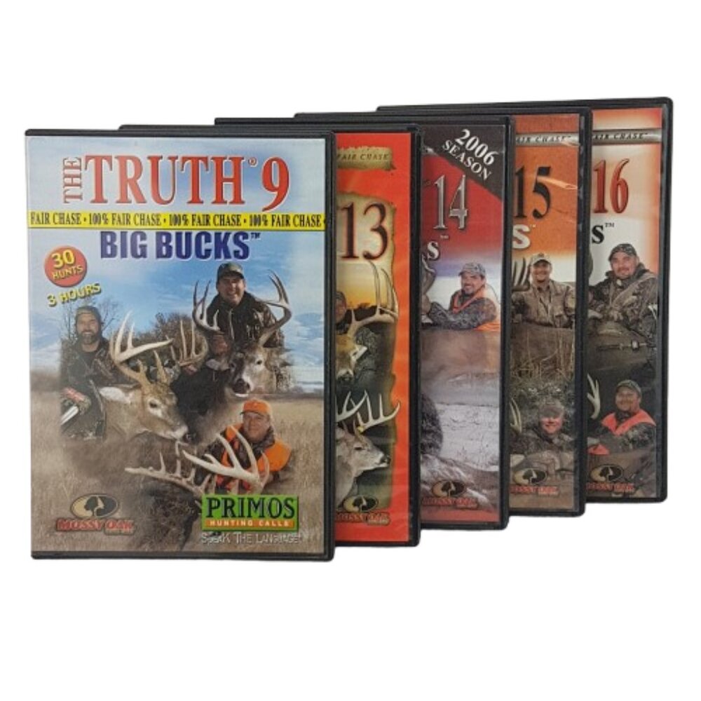 Lot of 5 Hunting DVDs Primos The Truth Big Bucks 9, 13, 14, 15, 16